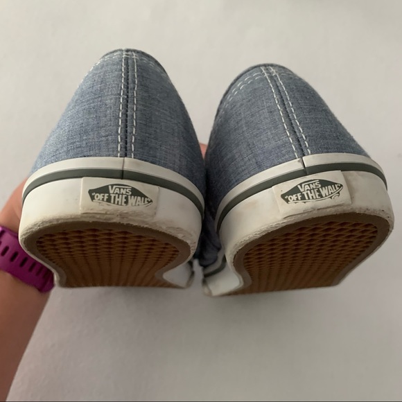 FINAL SALE VANS Jean Chambray Blue Denim Canvas Sneakers - Picture 5 of 7